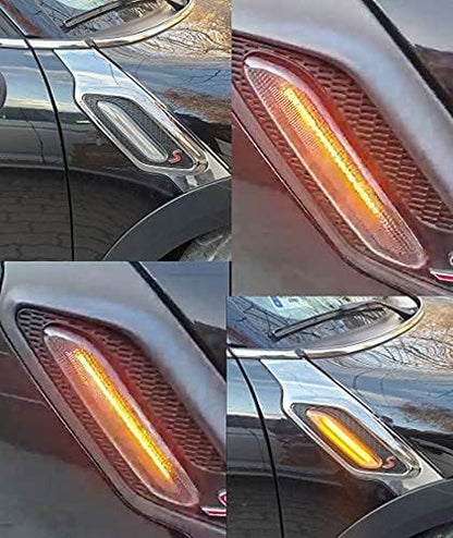 Zaporedna LED stranska luč za smernike, utripalnik, združljiva z Mini Cooper R60 R61 Countryman Paceman 2011-2016 (prozorna leča)