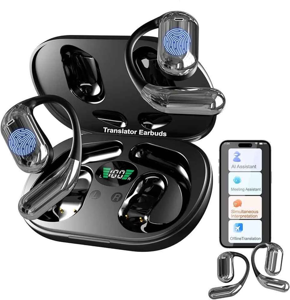 Bluetooth slušalke za prevajanje z umetno inteligenco, v realnem času v 144 jezikov, Brezžične