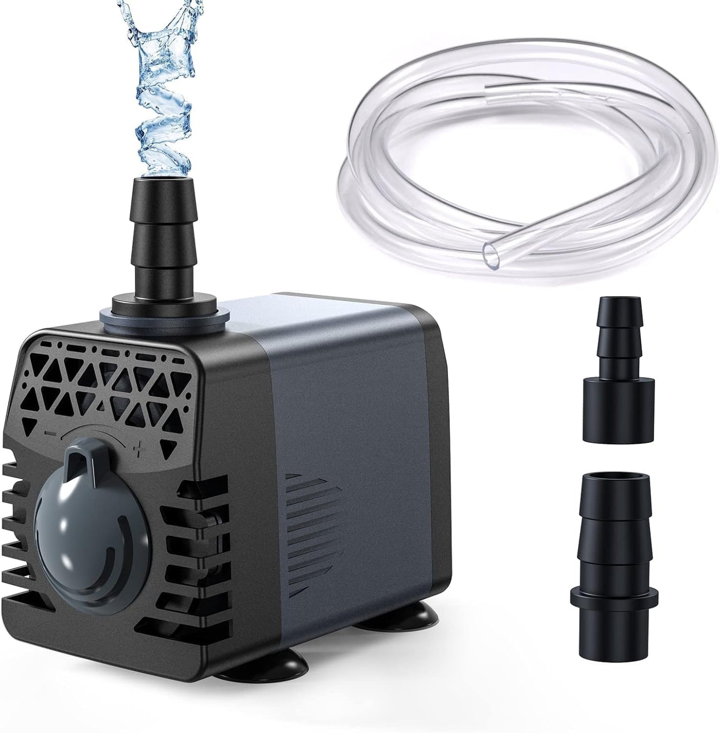 Črpalka  Ankway 10 W 600 L/H za fontano, akvarije, ribnike, hidroponske sisteme z zaščito pred pregrevanjem, z 1,8 m kablom in 2 šobama