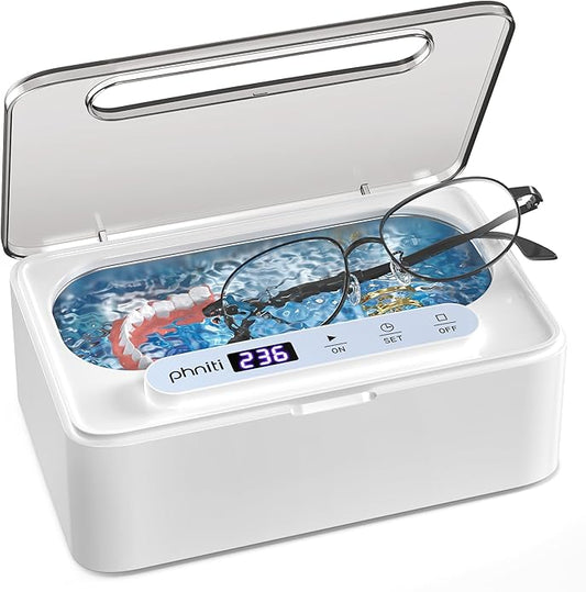 Phniti ultrazvočna čistilna naprava 47kHz za čiščenje očal, nakita in še veliko več s 3 načini, 330 ml