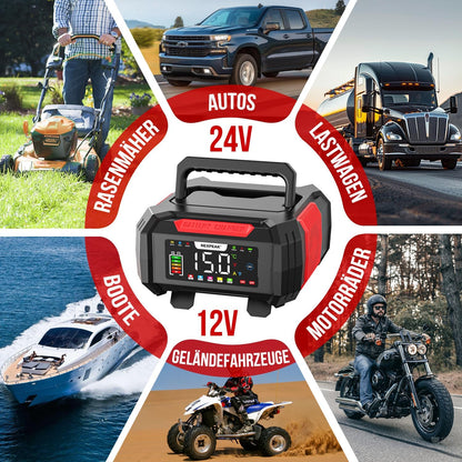 NEXPEAK NC315 15A polnilnik avtomobilskih akumulatorjev, 12V 24V LiFePO4, 9-stopenjski inteligentni polnilnik akumulatorjev za avtomobile, tovornjake, motorna kolesa, kosilnice, čolne in plovila